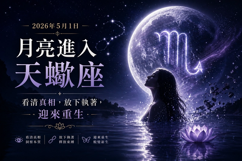 天蠍座滿月：在「照妖鏡」之下，你敢不敢看見真正的自己？ 封面